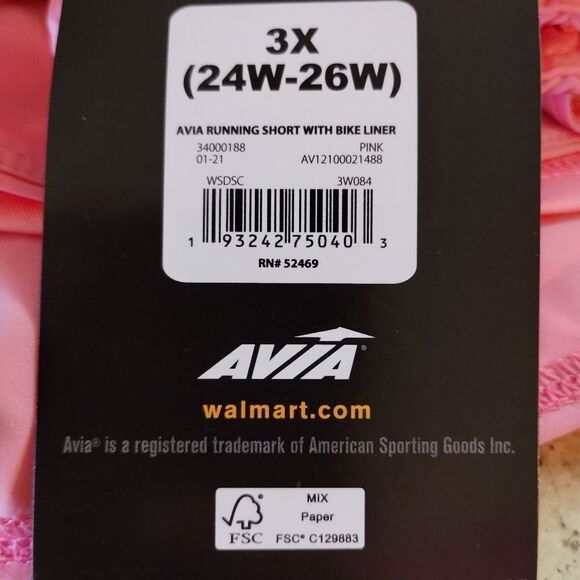 Neon Barbie Pink Avia running shorts with bike liner sz 3x nwt - Picture 3 of 11